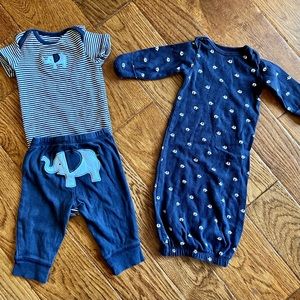 Carter’s 3 month Elephant Outfit & Sleeper Bundle